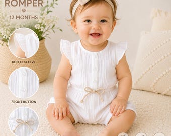 Flickor i bomull och linne, sommarjumpsuit för barn, kortärmad enfärgad heldragt, babykläder för småbarn 9 M-5T