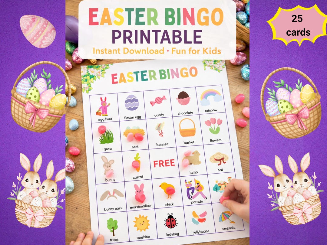 Easter Bingo Cards for Kids – Printable 8.5x11 Classroom Activity ...