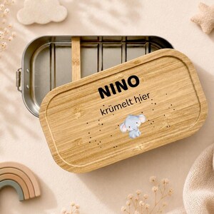 Brotdose personalisiert mit Name, Geschenk für die Einschulung, Lunchbox für Kinder, Kindergarten, Tiermotive, Brotdose Edelstahl/Weißblech image 1