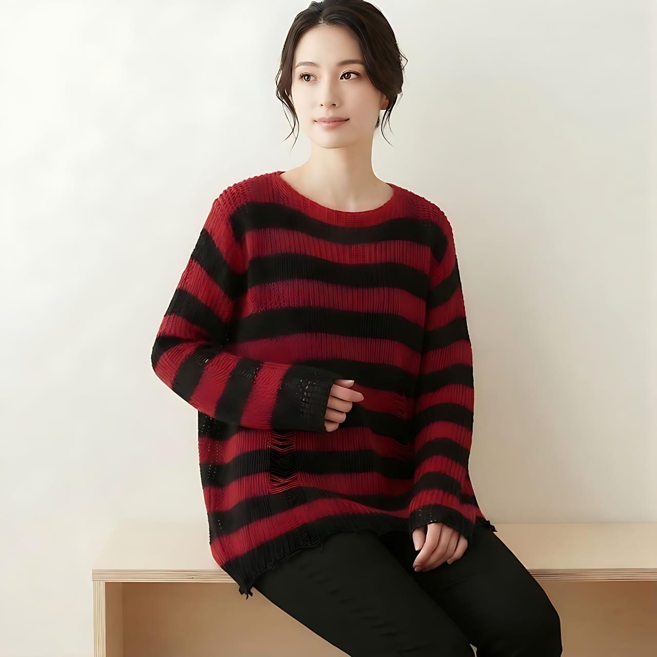 Y2k Stripe Sweater - Etsy
