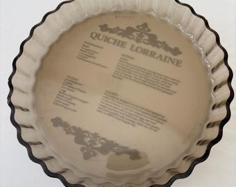 Vintage Glass Quiche Lorraine Dish – Recipe Baking Plate