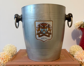 Vintage French Champagne Bucket | Ruinart Père & Fils 1729 Rheims | Aluminium Ice Bucket Wine Cooler | Made in France Barware Brocante Find