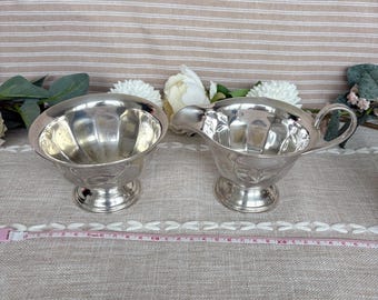 Zestaw vintage, posrebrzana cukierniczka i dzbanek na śmietankę