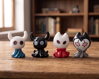 Figuras chibi de Hollow Knight / Decoración de escritorio de juegos en miniatura versión Q / Coleccionables diminutos de Hornet Grimm Shade Knight