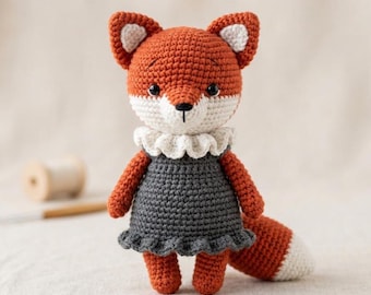 Crochet Fox Amigurumi Pattern, Woodland Animal Plush Tutorial (PDF Download)