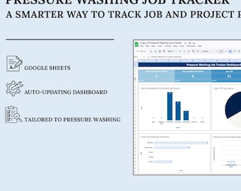 Pressure Washing Job Tracker | Google Sheets | Jobs + Payments + Scheduling
