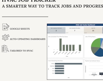 HVAC Job Tracker Spreadsheet | Google Sheets | Jobs + Payments + Status