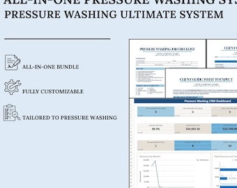 Pressure Washing System | CRM, Forms, Reviews, Email/SMS (Canva, PDF)