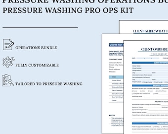Pressure Washing Operations Kit | Forms, Job Tracker (Canva, PDF, Docs)