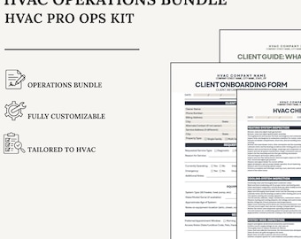 HVAC Pro Ops Kit | Forms + Job Tracker | Canva + Fillable PDF + Google Doc + Google Sheets