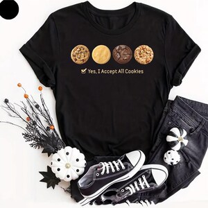 Sí, acepto todas las cookies. Camiseta divertida con juego de palabras tecnológico. Camiseta gráfica para panaderos. Regalo ideal para geeks de la informática. Ropa para hornear postres. Camiseta para hombre y mujer. Reino Unido.