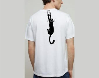 Funny Cat T Shirt, Funny Cat Gift, Cat Shirt, Hang in There Kitty Shirt, Hanging Cat Tee, Cat Lover Gift, Cat Lady Gift, Cat Dad Gift Unisex