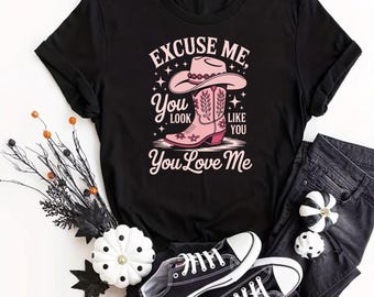 Comfort Colors Excuse Me You Look Like You Love Me T Shirt, Valentine's Tee, Country Music Love Shirt, Western Valentine Gift, Retro Tee