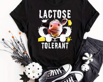 Lustiges T-Shirt für Männer mit Laktoseintoleranz, sarkastischem Meme, Kuh-Motiv, Slogan, Witz über Unverträglichkeit, Geburtstagsgeschenk für ihn (UK)