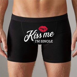 Funny boxer shorts Valentines boxers Novelty boxers Couple gifts presents husband underwear Printed men's lip tongue sucked Shorts Underwear