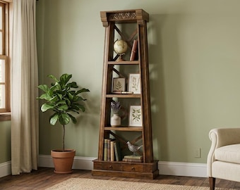 Solid Wood Bookrack Tall Display Bookshelf Storage Unit