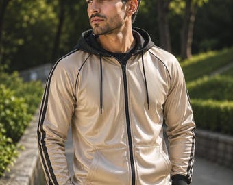 Men's Two Piece Tracksuit Set | Hooded Zip Jacket and Jogger Pants Sportswear