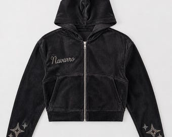 Vintage Ed Hardy Zip-up Hoodie Womens S Black Skull Rhinestone