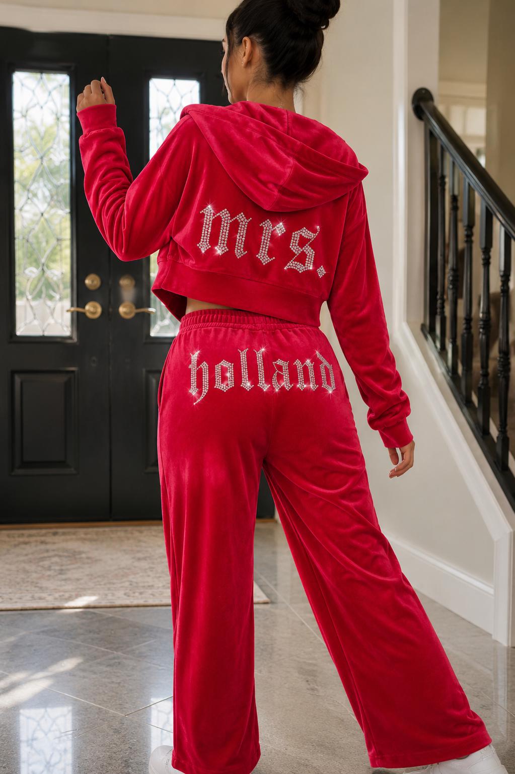 Custom Rhinestone Velour Tracksuit - Etsy