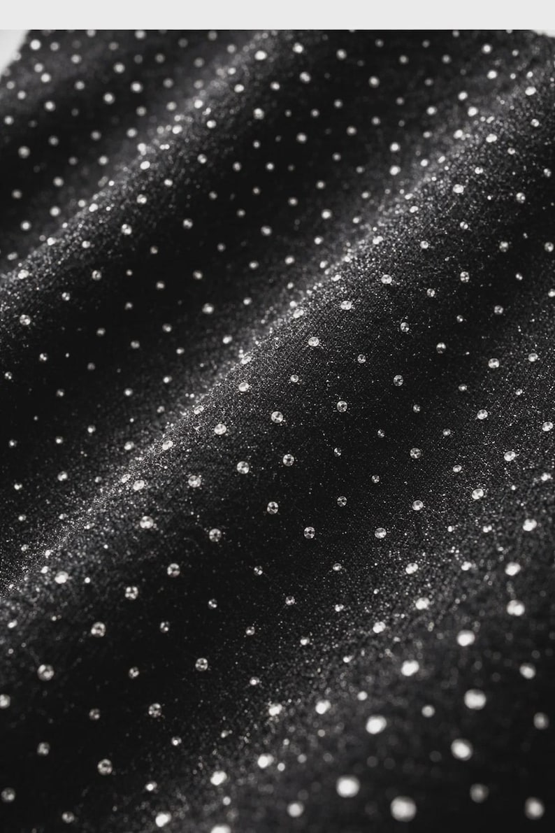 Men’s Rhinestone Oversized Hoodie – Black Crystal Studded Streetwear Sweatshirt image 3