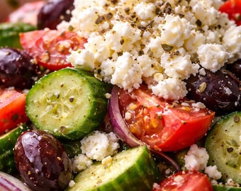 Ricetta dell'insalata greca di orzo – Insalata di pasta mediterranea (Download digitale) + BONUS per la pianificazione dei pasti