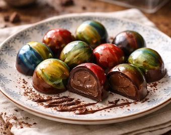 La MEJOR receta casera de bombones de chocolate en PDF (descarga instantánea): un capricho fácil, delicioso y elegante.