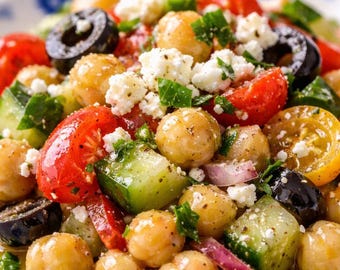 Recetas de ensalada mediterránea de garbanzos en PDF – Libro de cocina para almuerzos saludables (Descarga digital)