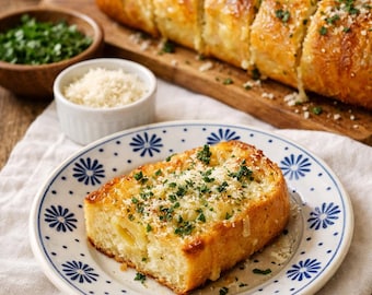 Receta viral de pan de ajo en PDF – Cena, planificador de comidas, lista de compras (descarga instantánea)