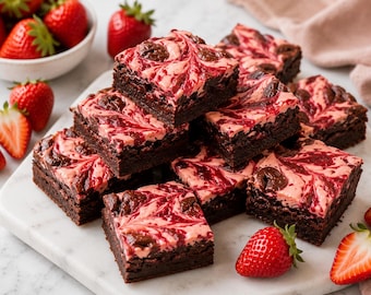 Strawberry Cheesecake Brownie Bars Recipe Pdf, Instant Download , Printable Dessert Recipe