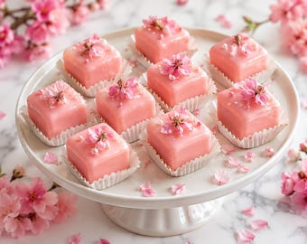 Kirschblüten Petit Fours Rezept Pdf, Sofort-Download, Elegante Tee-Party-Kuchen