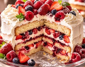 Receta de pastel Chantilly de frutos rojos (descarga en PDF) + Planificador de comidas semanal y lista de compras (BONUS)