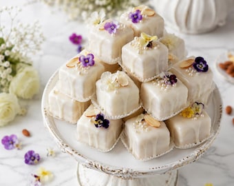 Vanilla Almond Wedding Petit Fours Pdf, Instant Download, Classic White Tea Cakes