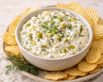 Easy Pickle Dip Recipe – Party Side Dish, Instant Download (Meal Planner Bonus)