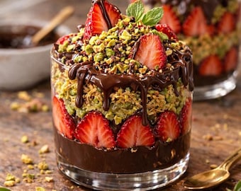 Dubai Chocolate Strawberry Dessert Cups Recipe PDF – Viral Luxury Desserts Instant Download