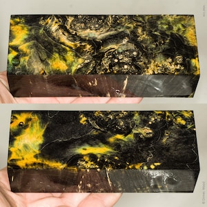 Stabilized box elder burl wood block | Knife Handle Material | MJ_0924