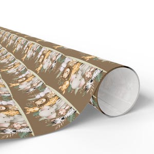 Safari Animal Digital Wrapping Paper • Lion & Elephant Gift Wrap • Cute Kids Cartoon Pattern • Fun Party Printable Gift Sheet