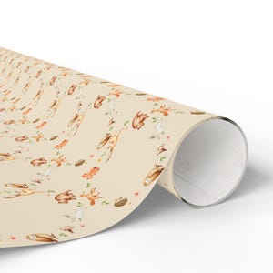 Cute Woodland Animal Wrapping Paper | Squirrel Gift Wrap | Autumn Forest Pattern | Eco Friendly Gift Wrap | Kids Birthday Holiday Paper