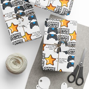 Video Game Pattern Wrapping Papers | Gamer Controller & Pixel Art Gift Wrap | You are leveled up no extra live | Gamer Wrapping Paper