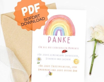 Digitale download: Bedankbericht voor een medewerker in de kinderopvang/dagopvang - A5 PDF - Afscheidsbericht voor een medewerker in de kinderopvang/dagopvang - direct printbaar