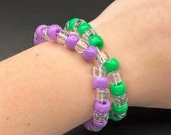 Pulsera de cuentas de poni personalizada con dos tonos apilados