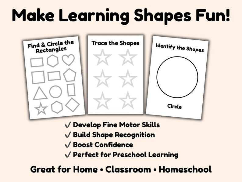 Shape Worksheets for Preschool | Printable Shapes Activity | Toddler ...