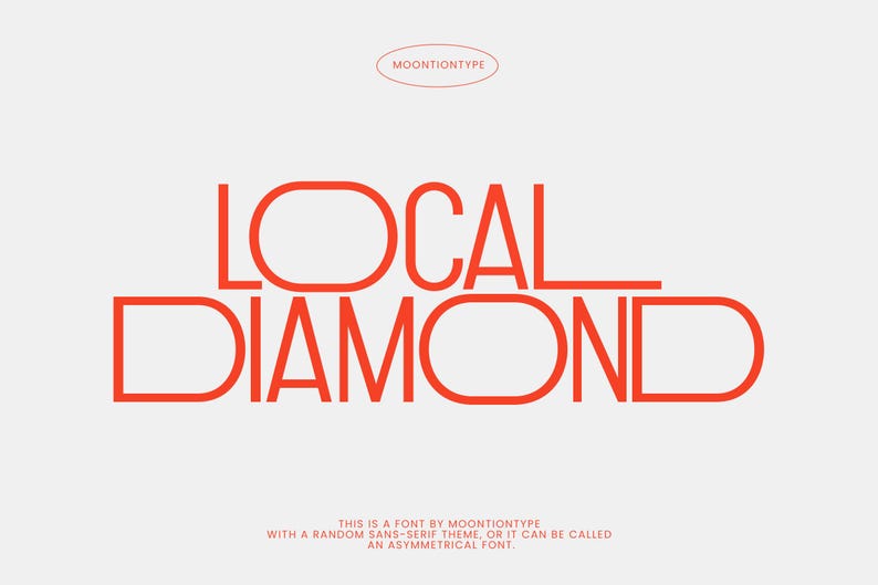 Local Diamond – Modern Asymmetrical Sans Serif Display Font - Etsy