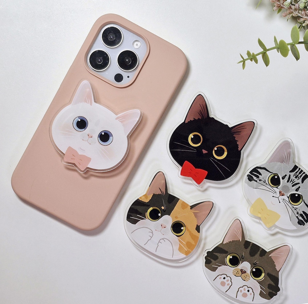 Adorable Acrylic Cat Magsafe Grip, Magnetic Stand for Animal Lovers ...
