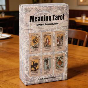 Baraja de cartas de tarot con significados – Tarot para principiantes con palabras clave y significados invertidos, guía del tarot zodiacal, set para aprender tarot, regalo de adivinación fácil