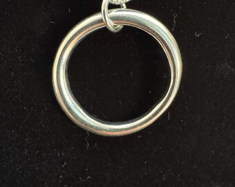 Sterling Silver Round Circle Necklace