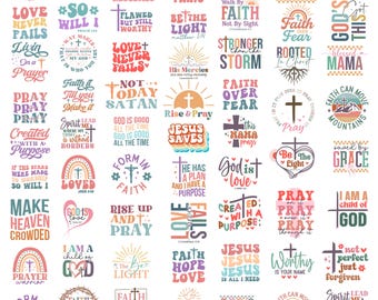 Paquete de SVG cristianos y PNG, versículos bíblicos en SVG, diseños de camisetas bohemias, escrituras en SVG, Dios Jesús en SVG, salmos en SVG, amor y fe en SVG PNG