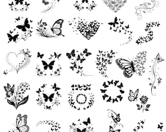 Floral Butterfly SVG, Spring Butterflies, Cricut Silhouette (Digital Download)