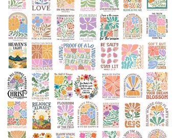 Paquete bohemio cristiano SVG PNG con diseños florales de versículos bíblicos