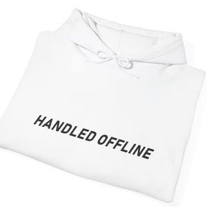 Sudadera con capucha Handled Offline: sudadera minimalista de tecnología para programadores y desarrolladores.