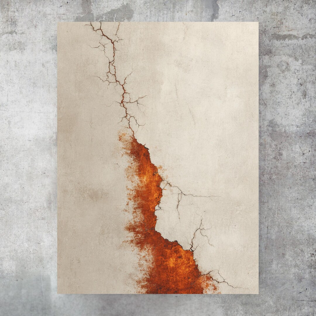 Rust Texture Poster | Minimal Abstract Wall Decor | Industrial Plaster ...